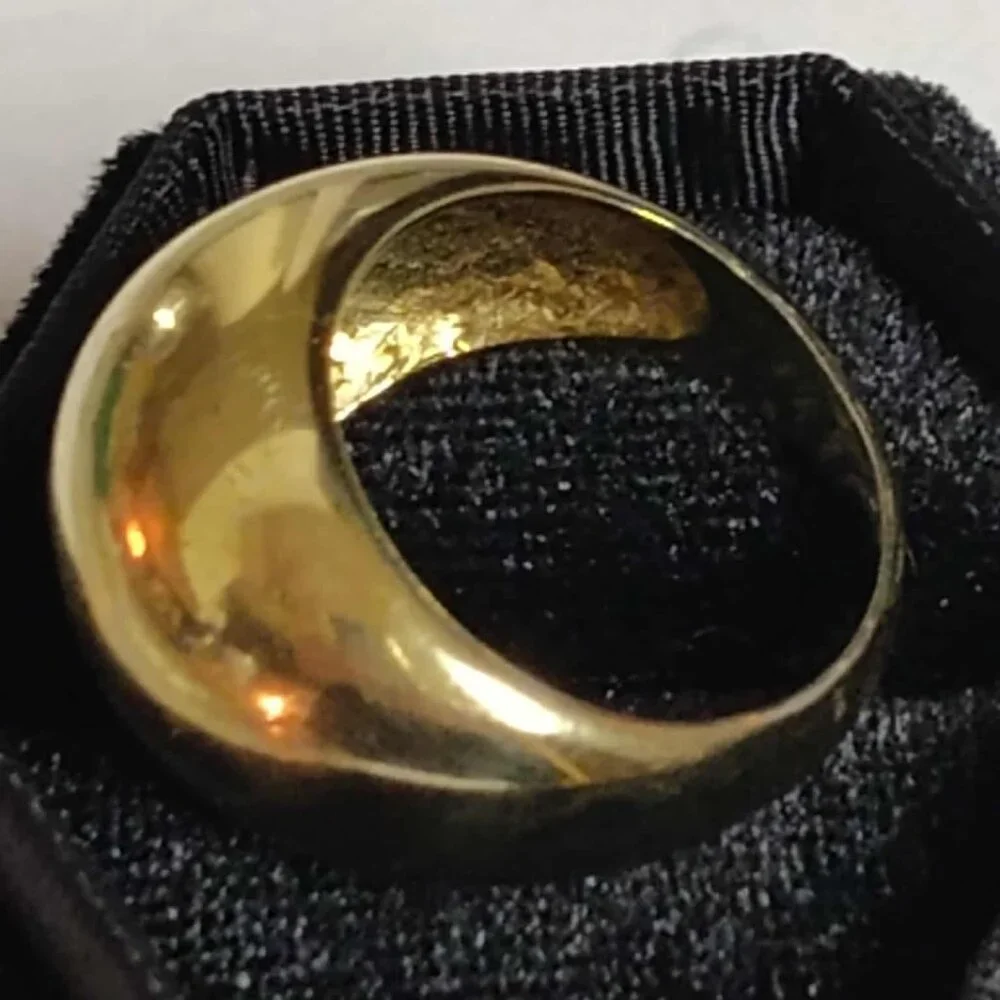 MODA AL MASSIMO(R) 18K YELLOW GOLD OVER BRONZE POLISHED DOME RING - size 7